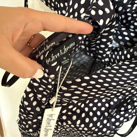 NWT For Love & Lemons Beth Polka Dot Midi Dress Size M - Picture 4 of 6